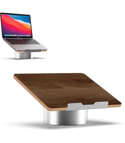 Muso Wood Laptop Stand For Desk, Walnut Laptop Rser, Ergonomc Wooden Laptop Ventlated Stand - View #5