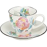 セラミック藍 花ことば コーヒー碗皿 バラ サイズ：約φ9 H7.5 60186