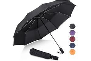 ZOMAKE Travel Umbrella Compact - 10 Ribs Portable Collapsible Umbrellas for Rain Windproof - Paraguas Automatic Small Folding Umbrella Lightweight Packable Umbrella for Women Men