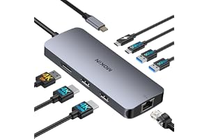 MOKiN USB C ドッキングステーション 3 画面出力 HDMI2 つ DP LAN Windows ノート PC 用 | 8-in-1 Docking Station、Windows ノート 3 画面拡張出力、2 ポート HDMI docki