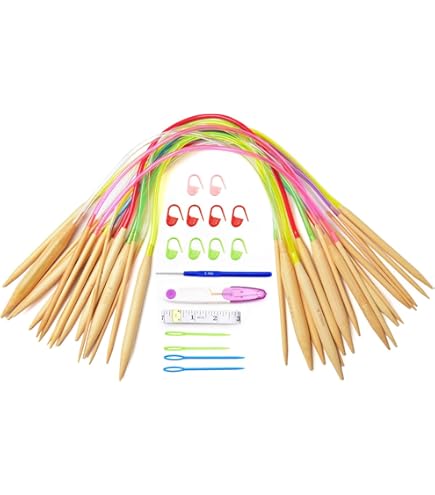 Amazon.co.jp: 棒針編み針輪針79.9cm9本セット 9サイズ 棒針 ミニ輪針