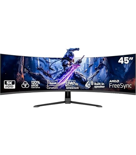 YOGAES 49 Inch Curved Ultrawide Monitor 5120x1440 Dual QHD, 3800R