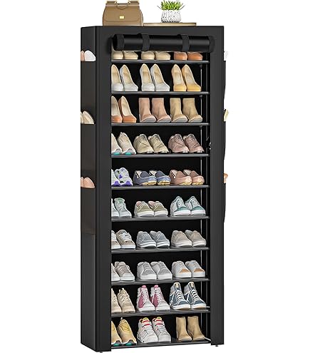 Amazon｜シューズラック PPシート 靴箱 げた箱靴棚 大容量 防塵 10段