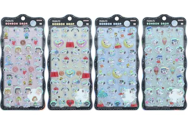 サンスター文具(Sun-Star Stationery) ボンボンドロップシール スヌーピー churukira 【4個セット】 O フレンズ・たくさん・変装・きょうだいたち S8815500 S8815518 S8815526 S8815534