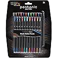 Pentonic 36-Pack Gel Pens - 0.6mm Fine Point, Assorted Colors (20 Black, 12 Blue, 4 Red), Quick-Dry Ink