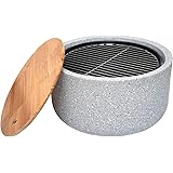 PLOW 火鉢 HIBACHI ソロキャンプ ファミリーキャンプ BBQ 軽量 人工石 (ホワイト)