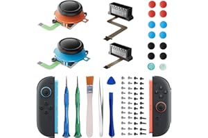 J0yc0n2用ジョイスティック交換キット、対応Switch2左右ジョイスティック修理ツールキット「アナログスティック×2・ドリフト修理ツール Y/+ドライバー・ピンセット・こじり工具・ジョイスティックカバー・対応ネジ付属」