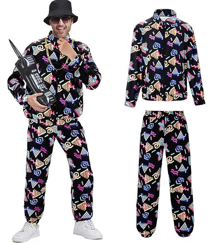 Costume Snowboarder Années 80 - Combinaison Rétro Colorée - Taille XL - Pour Fête, Carnaval - 11