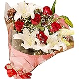 誕生日プレゼント スイートラブ 赤バラ カサブランカ花束 百合 lily ユリ birthday or anniversary gift