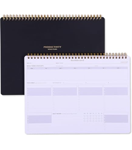 Weekly Productivity Planner - 8.5" X 11" Dashboard Desk Notepad Has 6 Focus Areas To List Tasks For Goals Projects Clients Academic Or Meal Organize Your Daily Work Efficiently 54 Weeks Blue - View #10