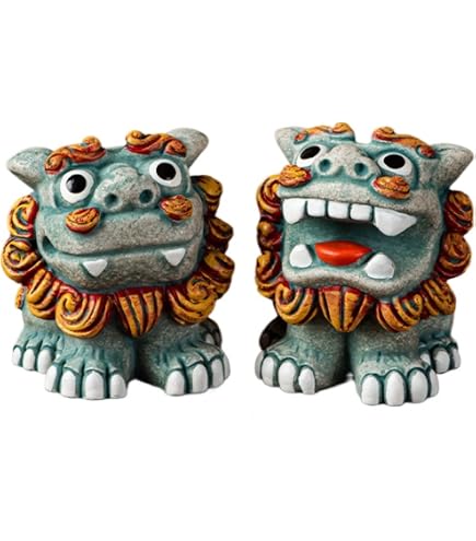 Amazon.co.jp: Hubiuyo シーサー 置き物 獅子 魔除け 狛犬 置物 玄関 2