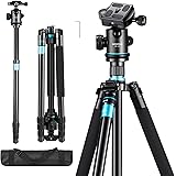 SOONPHO SP30 カメラ三脚 ビデオ三脚 スマホ三脚 一眼レフ カーボン 360度パノラマ雲台 最大159cm アルミ合金製 可変式 ４段 一脚 3Way雲台 コンパクト 最大耐荷重8キロ クイックシュー式 マクロ撮影 プロビデオ デジタルカ