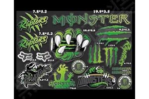 モンスターエナジーステッカー モンスターステッカー オートバイステッカー オートバイ ヘルメット 車 スクーター ノートパソコン モトクロスステッカー (Green-1)