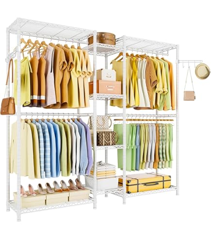 Amazon｜AQRA ハンガーラック 頑丈 4層 大容量 ワードローブ 4つの