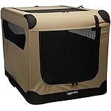 Amazonベーシック イヌ ソフトクレート ペットキャリー 折りたたみ可能 76L x 54W x 54H cm ベージュ