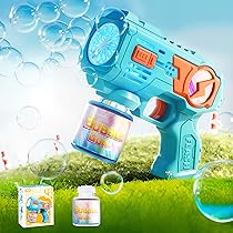 Amazon | シャボン玉 電動 バブルガン 自動 360°液漏れ防止 LEDライト