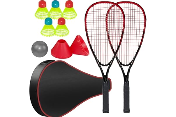 ガット張上げ済み 2本組 レッドソン バドミントンラケット ナイロンシャトル6ヶ入りセット Rb