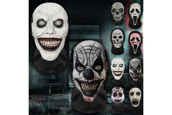 [TattiOut] お面 仮面 2枚 3D メッシュ生地 全頭マスク 怖い マスク ハロウィン コスプレ ホラー 仮装 かっこいい