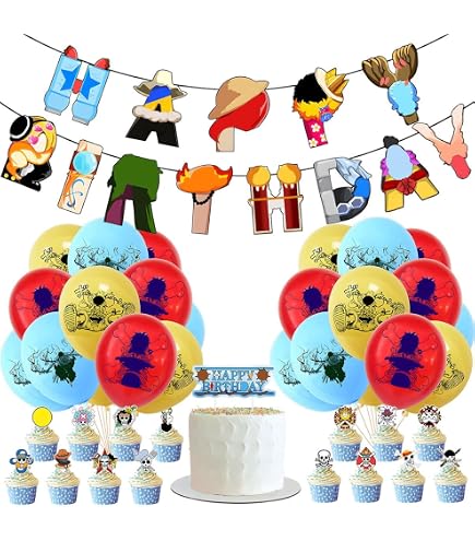 13-teiliger Piraten Kuchen-Dekoset - Cupcake Topper Mit Glitzer - Für Geburtstag, Halloween, Kinderparty