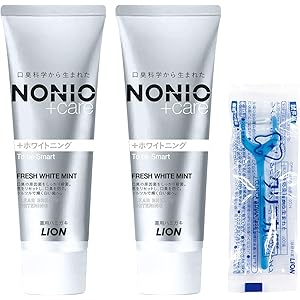 【Amazon.co.jp限定】 NONIO(ノニオ) プラス ホワイトニング [医薬部外品] ハミガキ (高濃度フッ素 1450ppm配合) セット 130g×2個+Y字フロス