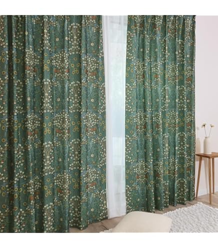 【144サイズ】ウィリアム・モリス 国産防炎カーテン 1枚入り【ブラックトーン】 Amazon｜【144サイズ】ウィリアム・モリス 国産防炎カーテン 1枚入り