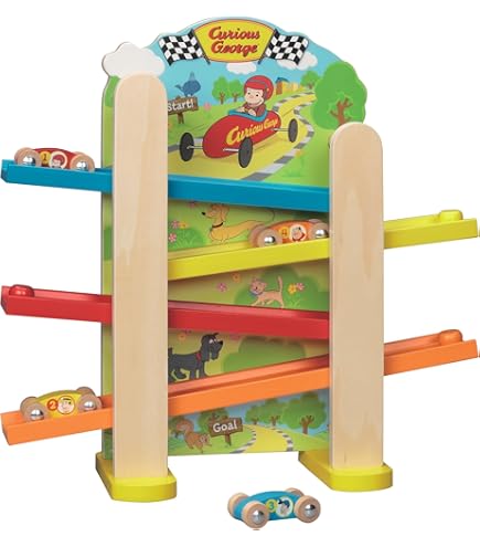 Amazon.co.jp: TOP BRIGHT 木製 くるくるスロープ 車玩具 ミニ