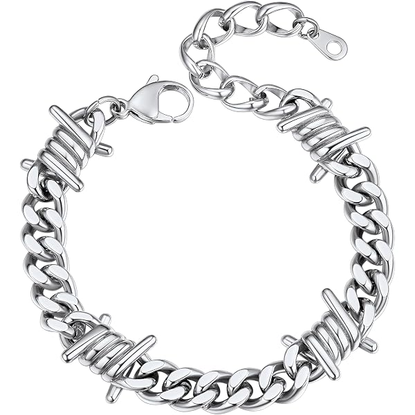 Amazon | ChainsHouse ステンレススチールキューバリンクブレスレット