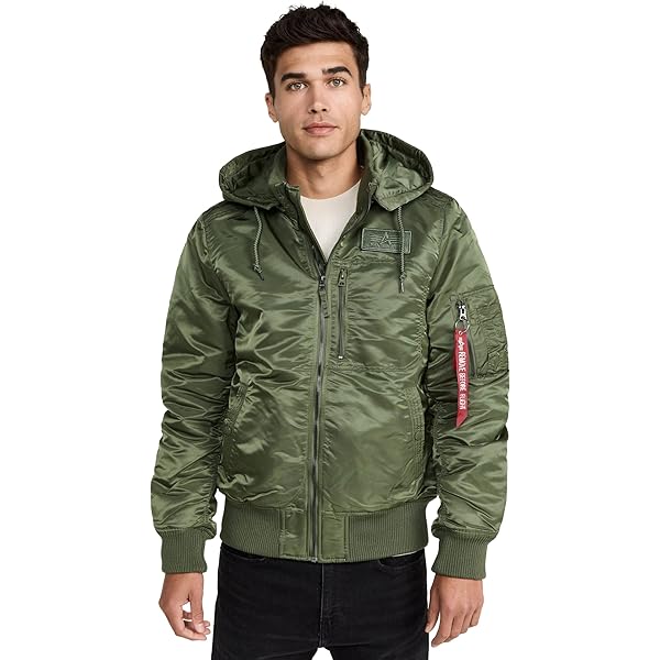 Amazon | Alpha Industries メンズ MA-1 フード付きリブフライト