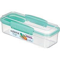 Sistema Snack Attack TO GO Food Storage Container | Snack Box with Compartments | 410 ml | BPA-Free | Assorted Colours (Not S