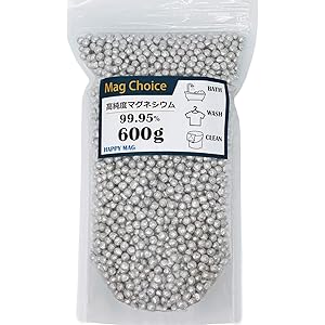 [Amazon限定ブランド] Mag Choice【大容量600g】マグネシウム 粒 ペレット 高純度 99.95% 洗…