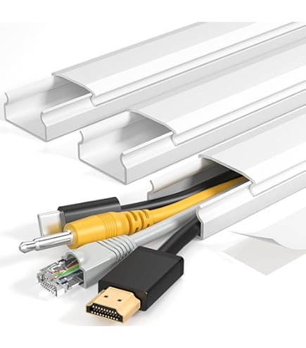 Legrand Wiremold C30S 48 Inch 3 Piece Flat Screen TV Cord Cover Kit, Organizer For Wall, Holds Up To 10 Cords Or Cables, Sustainable Packaging, White - View #2
