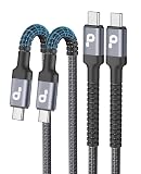 USB C 充電 ケーブル 1m 2本 タイプc 3A急速充電 Type C ケーブル PD対応 ナイロン編み 断線防止iPhone 16/15 Samsung/Note/Huawei Sony Xperia その他Android USB-C機器対応