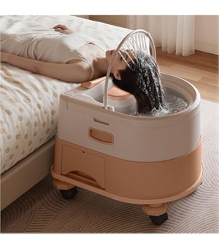 移動可能なホワイトシャンプー台 中古/A】EMS『移動式シャンプー台 PERRO（ペロ）（ホワイト/バック