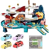 TOMMYFIELD レール おもちゃ 車 自動 組み立て 恐竜 ミニカー レールセット