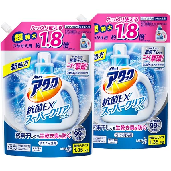 Amazon | 花王 アタック抗菌EXSPクリアジェル 詰替770g×5 770