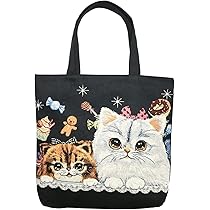 Amazon | トートバッグ レディース 大容量 軽量 猫柄 ねこ