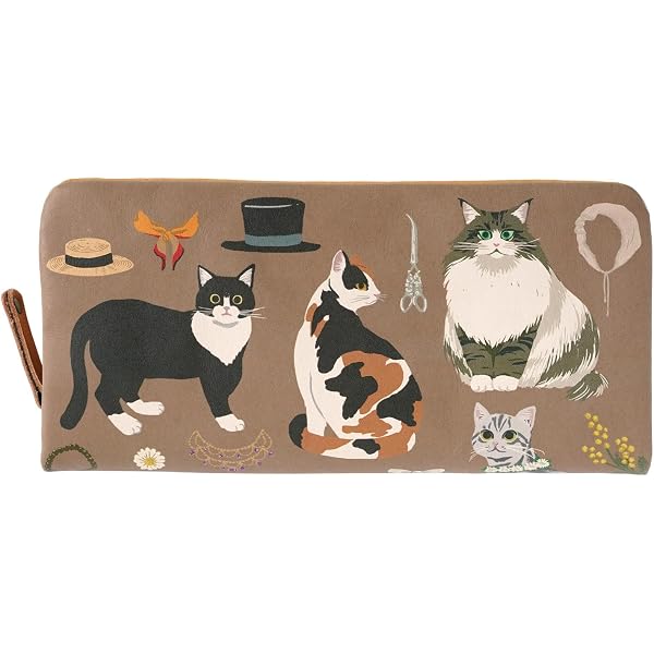 Amazon | [マンハッタナーズ] ラウンドファスナー長財布 NY猫絵暦4月