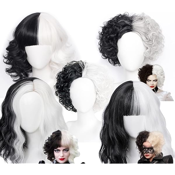 クルエラ 衣装 Dハロ 仮装 ウィッグセット ウィッグキャップ付き 即日
