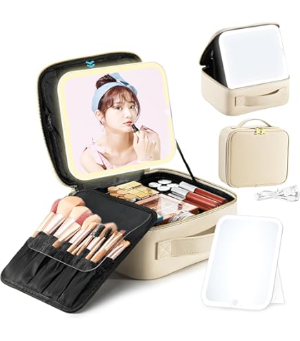 Amazon | メイクボックス Luxspire コスメボックス メイクブラシバッグ