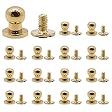 ギボシ ネジ式 15個入り 真鍮 留め具 金具 レザークラフト アクセサリーパーツ リベット 組ネジ スクリュー DIY 手芸 ハンドメイド パーツ ジョイント金具 バックル (金色)
