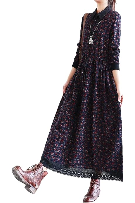 Amazon.co.jp: [UQQA] レトロ ワンピース レディース 上品 ウエスト  