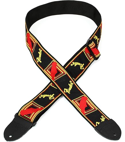 Amazon | FENDERギターストラップ BLACK/YELLOW/RED MONO STRAP
