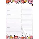 Foral Weekly Meal Planner Magnetic Notepad for Fridge with 80g 50 Sheets Tear-Off Shopping Grocery List,7"x10" Hanging Food P