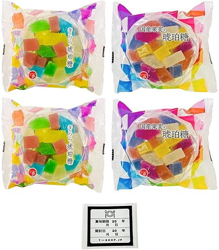 琥珀糖 ☆ Amazon.co.jp: 津山屋製菓 きらら琥珀糖 100g×4個 : 食品・飲料・お酒
