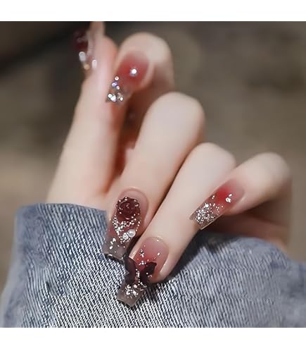 Amazon | COLORBIRD ネイルチップ ロング 24枚 黒 ネイル 付け爪