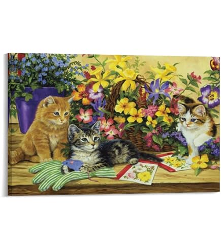 猫と植物のアートパネル Amazon.co.jp: 猫 動物 アートパネル 30cm × 30cm 日本製 ポスター