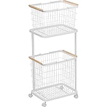 Amazon｜山崎実業(Yamazaki) ランドリーワゴン + バスケット ホワイト