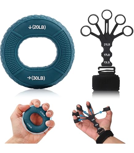 Amazon | 5本指エクササイズフィンガー ハンドグリップ 握力