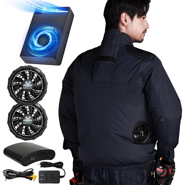 Amazon.co.jp: [MIDIAN] 冷却ベスト 空調作業服 ファンバッテリー