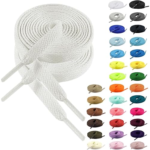 [MECOLO] 靴紐 シューレース 靴ひも【2足セット】【32カラー選択可能・滑り止めでほどけない・糸がほつれない・4～12穴対応】 100cm 120cm 140cm 160cm 無地 スニーカー 平紐 無地